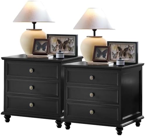 Farmhouse 5 Drawer Dresser for Bedroom, 45" Tall Rustic Chests of Drawers w/ 4 Solid Wood Feet, Mid Century Modern Wooden Closet Storage Dressers Organizer for Living Room, Hallway, Navy Blue