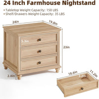Joaxswe Farmhouse Dresser and Nightstand Sets 3 Piece, Nightstands Set of 2 and 7 Drawers Dresser for Bedroom, 54" Wide and 24" Inch Night Stand Set for Bedroom, Living Room, Hallway