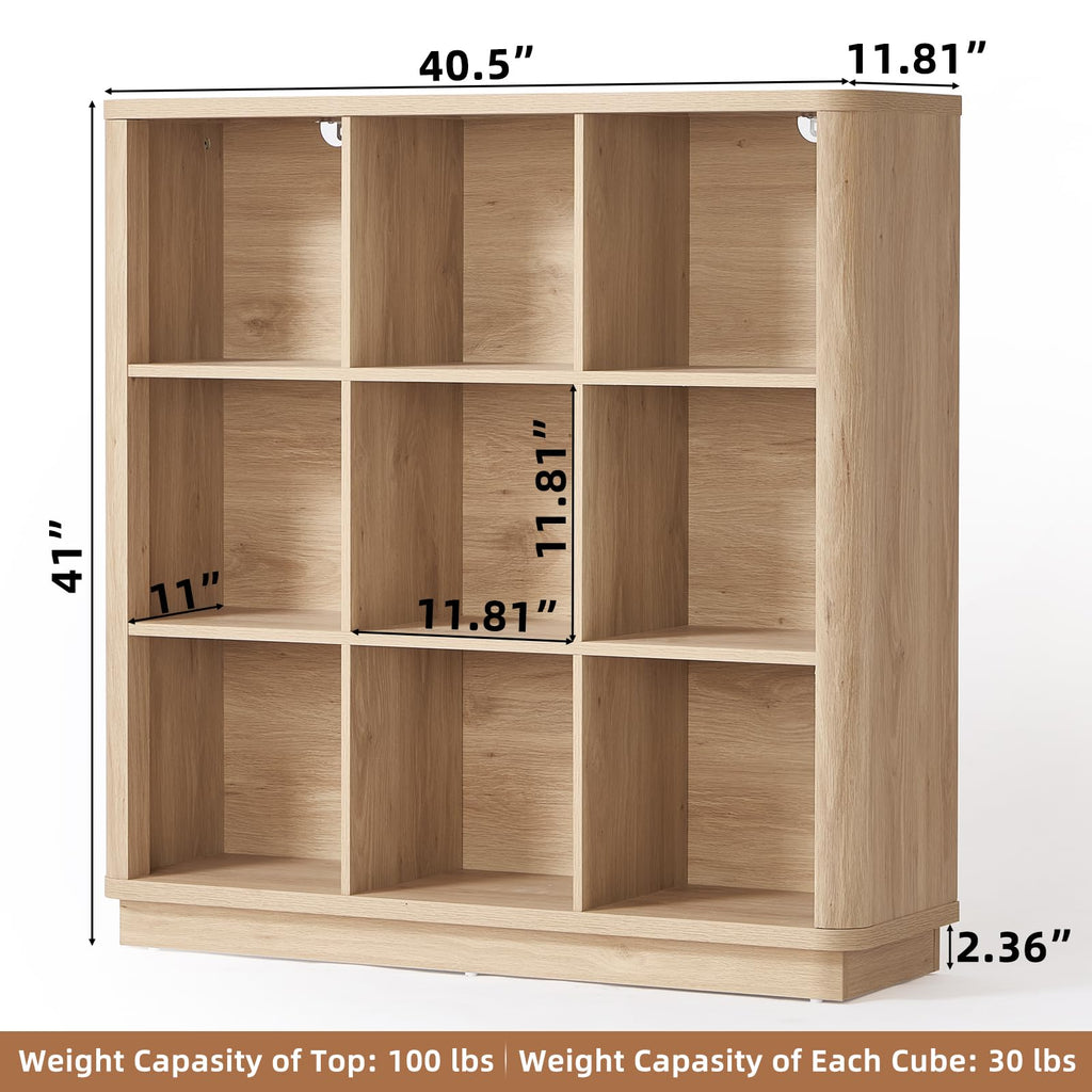 Wooden cube storage book shelf cabinet with 40.5 in width and 41 in height