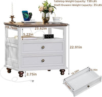 Joaxswe Farmhouse Dresser and Nightstand Sets 3 Piece, Nightstands Set of 2 and 7 Drawers Dresser for Bedroom, 54" Wide and 24" Inch Night Stand Set for Bedroom, Living Room, Hallway