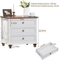 Joaxswe Farmhouse Dresser and Nightstand Sets 3 Piece, Nightstands Set of 2 and 7 Drawers Dresser for Bedroom, 54" Wide and 24" Inch Night Stand Set for Bedroom, Living Room, Hallway