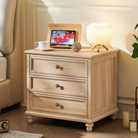 Joaxswe Farmhouse Dresser and Nightstand Sets 3 Piece, Nightstands Set of 2 and 7 Drawers Dresser for Bedroom, 54" Wide and 24" Inch Night Stand Set for Bedroom, Living Room, Hallway