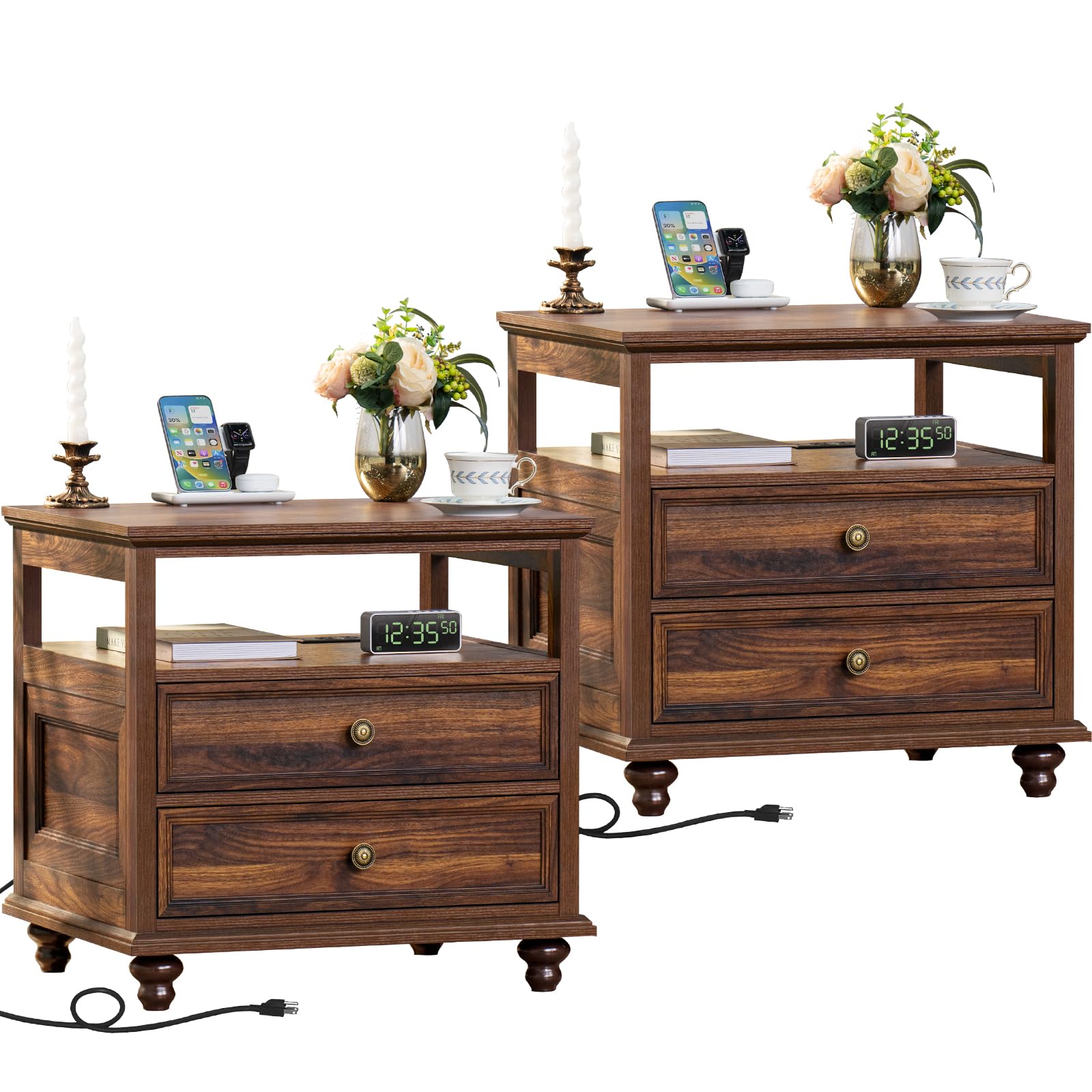 Farmhouse 54" 7 Drawers Dresser for Bedroom, Wide Chest of Drawers w/ 4 Wooden Legs, Vintage Rustic Large Closet Storage Dressers Organizer for Hallway, Wood TV Stand for Living Room, Blue