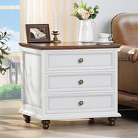 Joaxswe Farmhouse Dresser and Nightstand Sets 3 Piece, Nightstands Set of 2 and 7 Drawers Dresser for Bedroom, 54" Wide and 24" Inch Night Stand Set for Bedroom, Living Room, Hallway