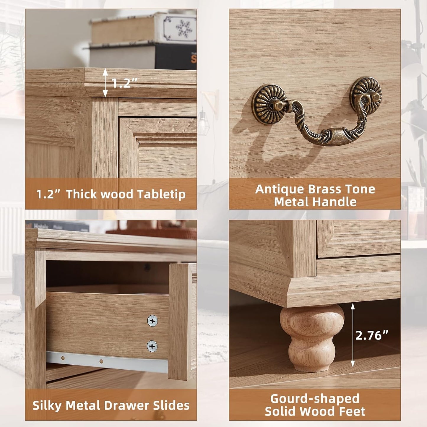 Joaxswe Farmhouse Dresser and Nightstand Sets 3 Piece, Nightstands Set of 2 and 7 Drawers Dresser for Bedroom, 54" Wide and 24" Inch Night Stand Set for Bedroom, Living Room, Hallway