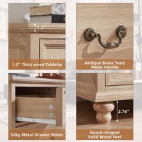 Joaxswe Farmhouse Dresser and Nightstand Sets 3 Piece, Nightstands Set of 2 and 7 Drawers Dresser for Bedroom, 54" Wide and 24" Inch Night Stand Set for Bedroom, Living Room, Hallway