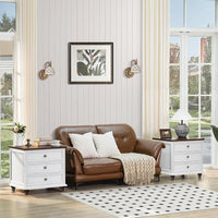 Joaxswe Farmhouse Dresser and Nightstand Sets 3 Piece, Nightstands Set of 2 and 7 Drawers Dresser for Bedroom, 54" Wide and 24" Inch Night Stand Set for Bedroom, Living Room, Hallway