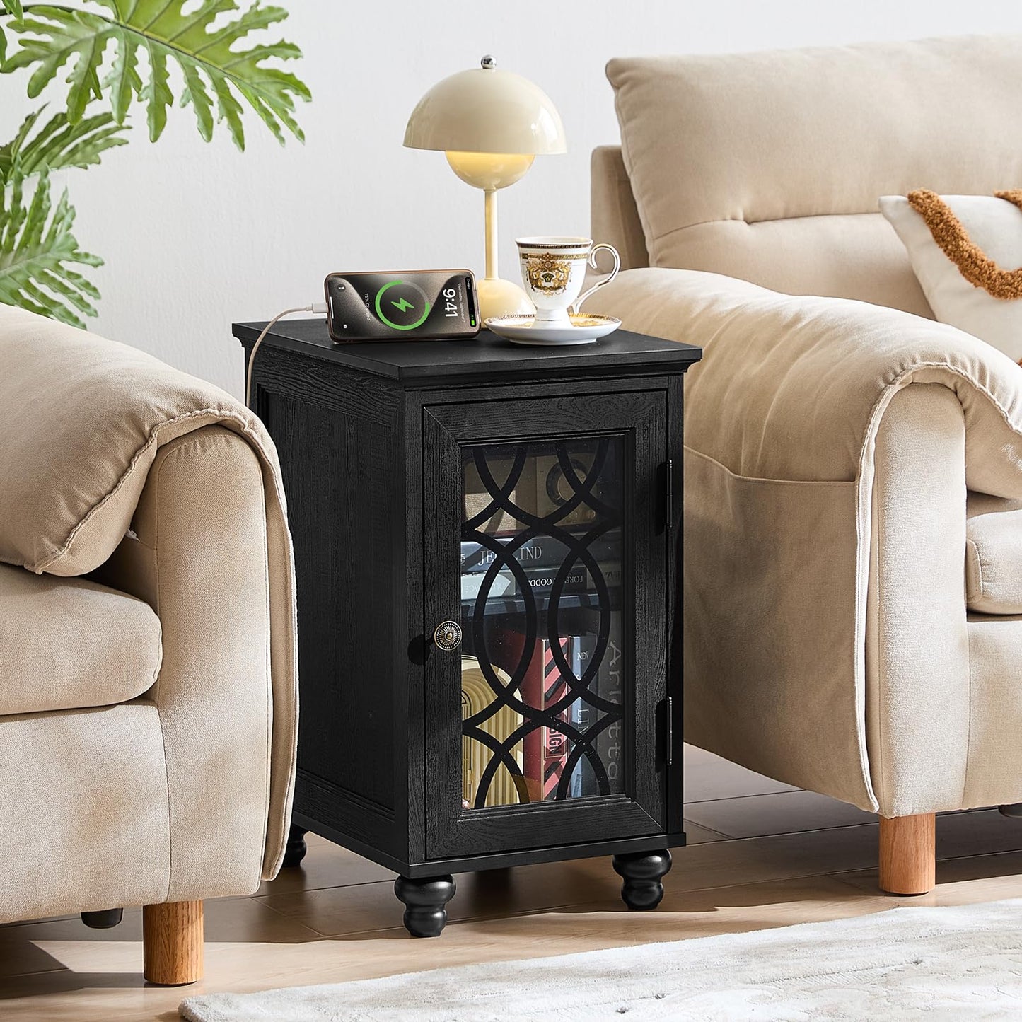 Joaxswe Farmhouse Fireplace TV Stand Sets 3,Side Table with Charger Station | 59" Fire Place TV Stands for Living Room, Entertainment Center Heater for TVs up to 65" with Open Shelves and Drawers, Blue