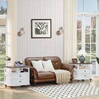 Joaxswe Farmhouse Dresser and Nightstand Sets 3 Piece, Nightstands Set of 2 and 7 Drawers Dresser for Bedroom, 54" Wide and 24" Inch Night Stand Set for Bedroom, Living Room, Hallway
