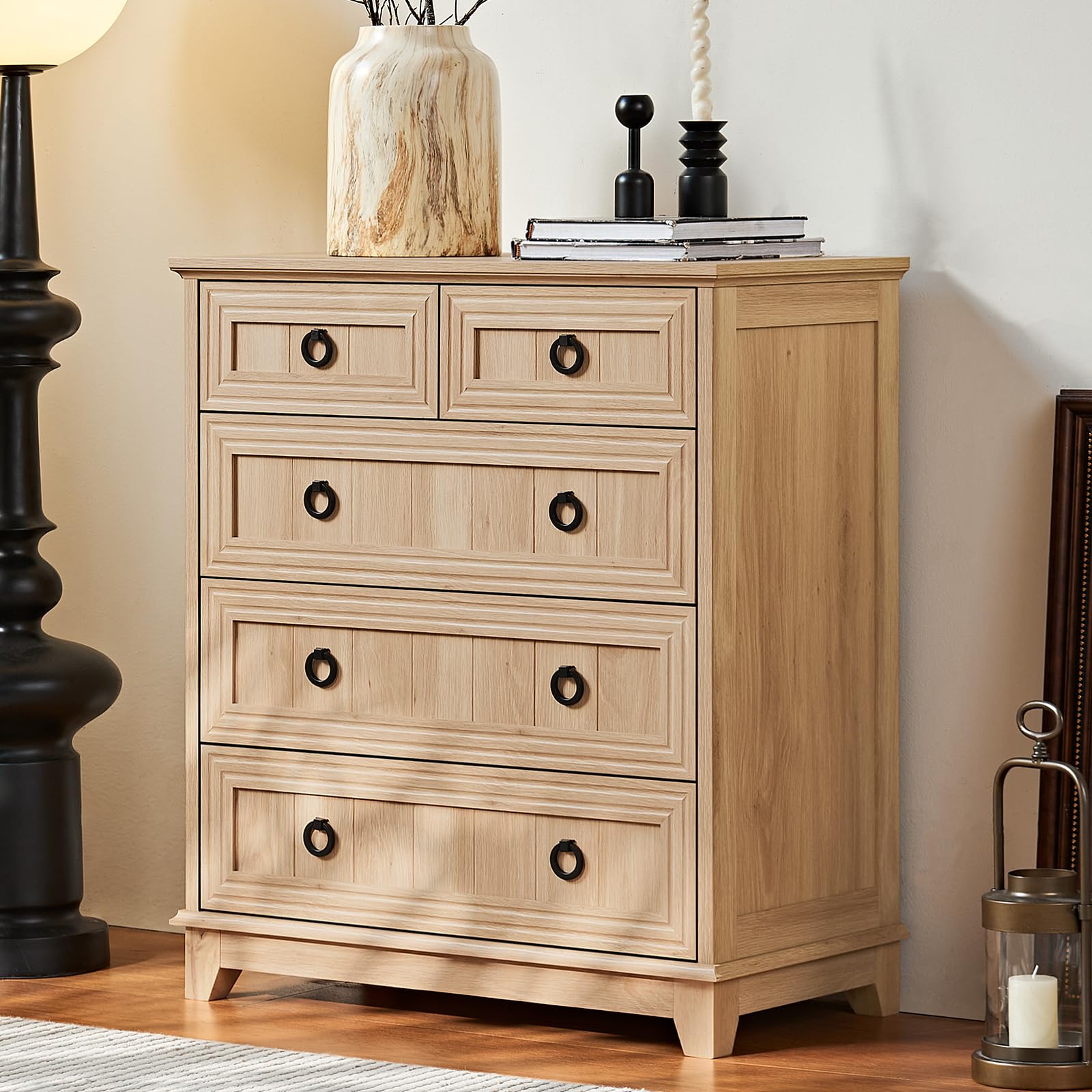 18" Farmhouse Night Stand with Charging Station, 2 Drawers End Table Dresser for Bedroom, Blue Wooden Nightstand, Bed Side Table with Open Shelf, Bedside Cabinet for Living Room, Closet