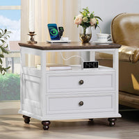 Joaxswe Farmhouse Dresser and Nightstand Sets 3 Piece, Nightstands Set of 2 and 7 Drawers Dresser for Bedroom, 54" Wide and 24" Inch Night Stand Set for Bedroom, Living Room, Hallway