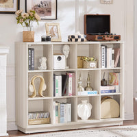 8-cube storage book shelf with open cubbies, white wooden cubby bookcase